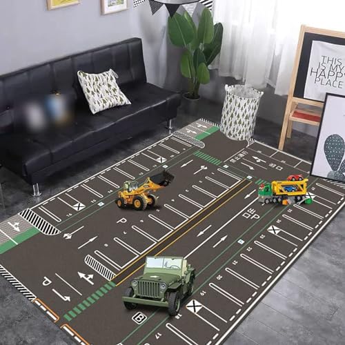 カーペット ラグ 道路 キッズ プレイマット 160*230CM ロードマップ 絨毯 洗える ラグマット キッズ マット 子供部屋 キッズ 遊べる 街並み ふわふわ 丸洗い 地図マット 交通カラー 防音 遊びマット 保温 滑り止め 早期教育 掃除簡単 かわ