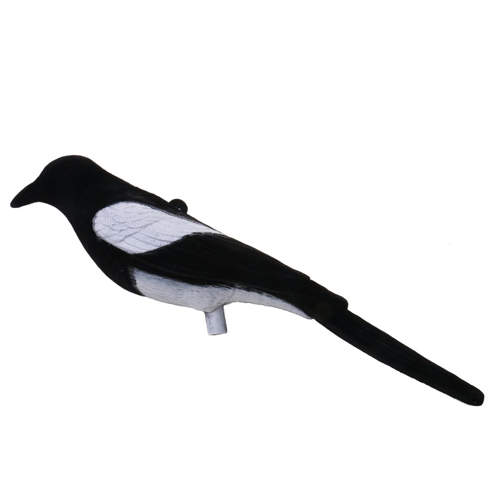 MagiDeal Piena Floccato Vocazione Realistica Tiro Gazza Decoy Caccia Esca Decoying Bianco Nero Plastica Robusto Accessorio Sport