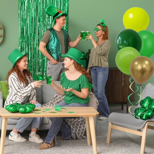 75pcs Green Balloons Dark Green and Metallic Gold Balloon Kit, 12Inch Different Shades Green Balloon for St Patrick's Day BIrish Festival Junle Safari Summer Party Decorations by DECGOL - Used condition - Image 3