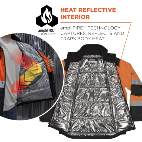Image of Ergodyne Unisex Glowear 8390 Hi-vis Winter Jacket With Amplifire Heat Reflective Lining - Type R, Class 3