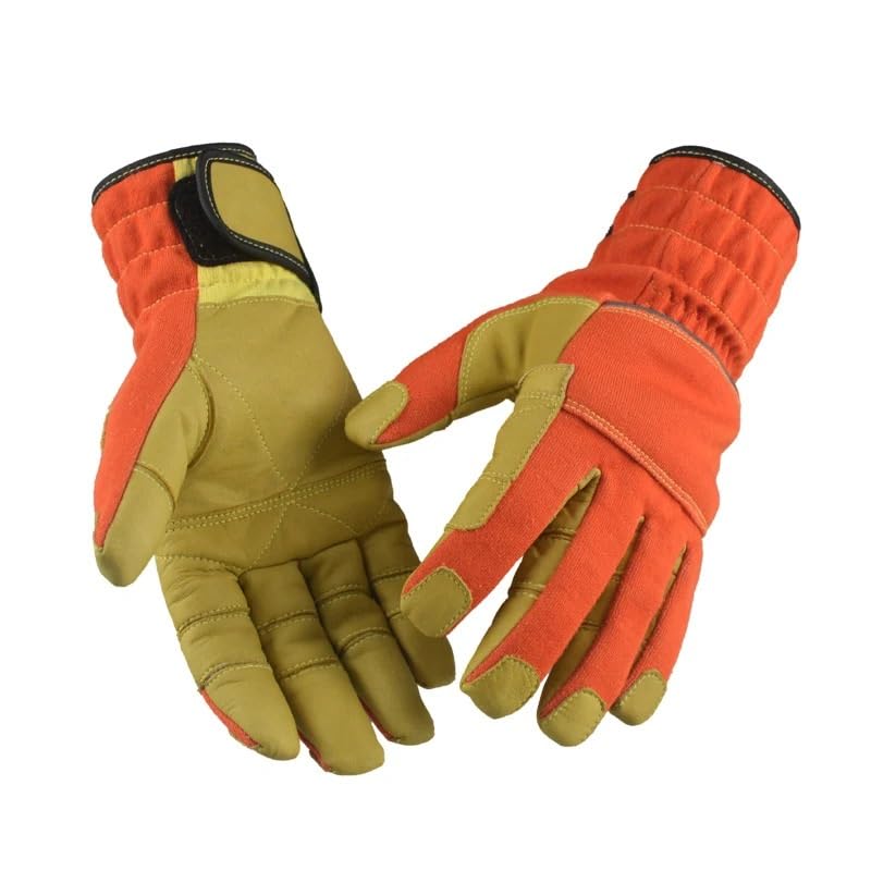 Guantes Resistentes a cortes, 1 par/2 piezas de guantes de trabajo de seguridad ignífugos y anticortes con aislamiento térmico(L)