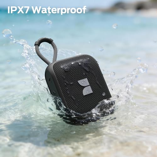 Image of Monster S520 Portable Speaker, IPX7 Waterproof Speakers Bluetooth Wireless, Bluetooth 6.0 Small Speaker, 12 Hours Battery Life, TWS Pair for Outdoors /Beach /Home /Travel, Black