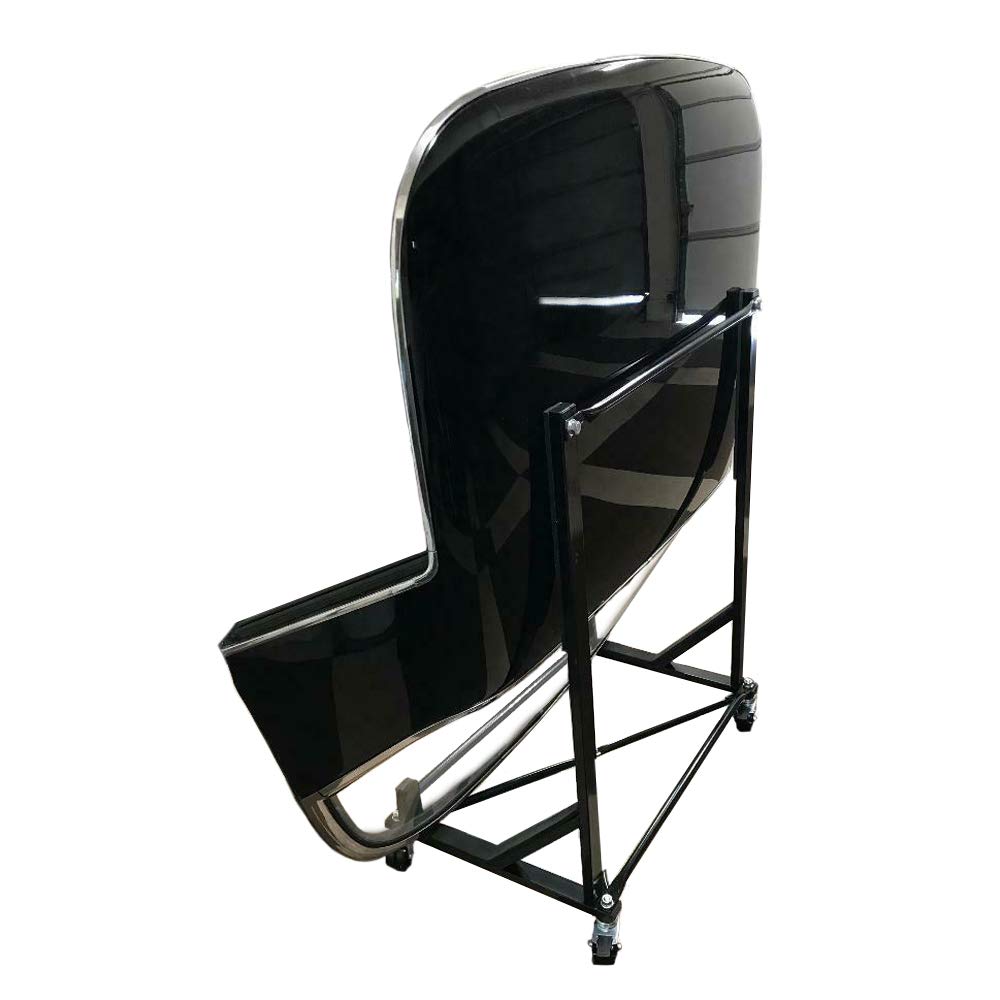 UK Custom Covers HTS050BAD6 Hardtop-Ständer, pulverbeschichtet, mit feststellbaren Rädern und Sicherungsriemen, Schwarz