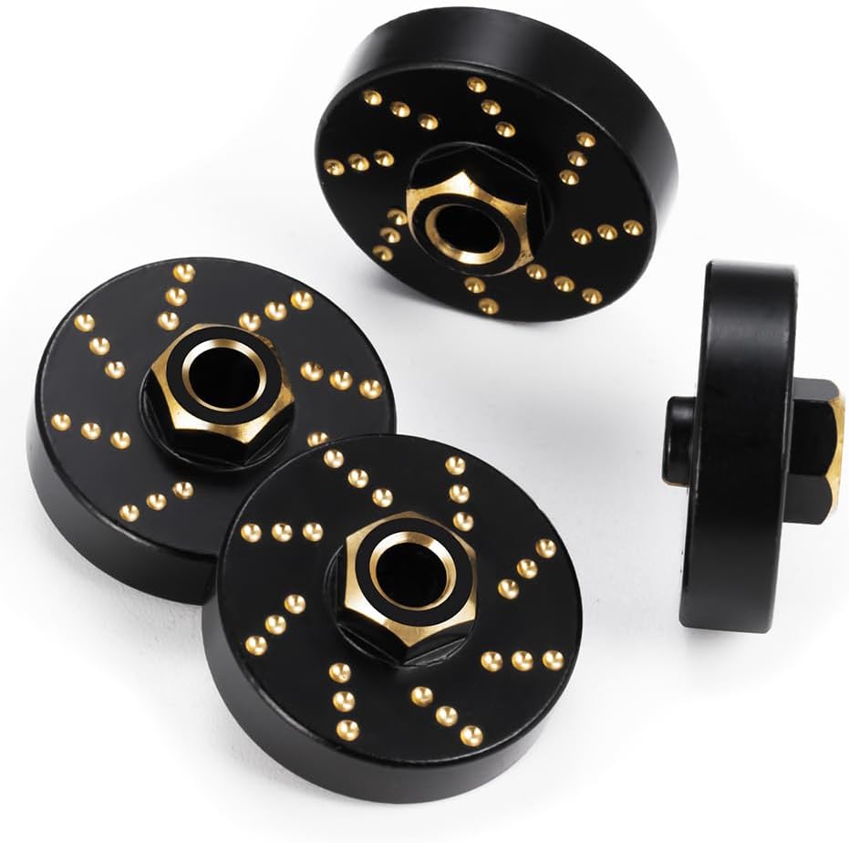 MORLORDY 4Pcs Brass Wheel Hex Hub Adapter Extended Wheel Spacers Weights for 1/18 RC Crawlers TRX4M Bronco Defender k10 F150 Upgrades Parts