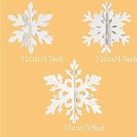 Vista 2 de Decoraciones de copo de nieve colgantes de Navidad de invierno, 12 piezas, guirnalda de copos de nieve colgantes para Navidad, invierno, país