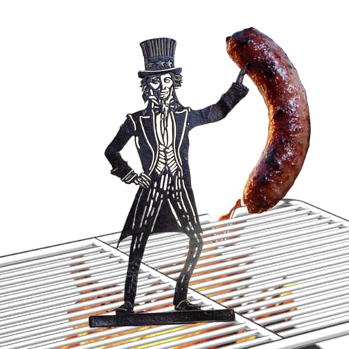 Mihauuke Soporte Parrillero - Rejilla Asadora para Hot Dogs,Accesorios Metálicos Creativos y Divertidos para Parrillas Barbacoas en Jardín Cocina Exterior Eventos Viajes Vacaciones y Camping
