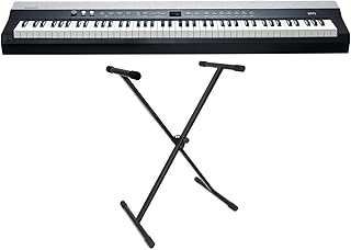 Kurzweil KAP1-LB - Teclado de piano profesional (88 teclas, con soporte Keepdrum), color negro
