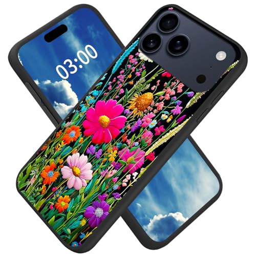 Coque iPhone 17 Pro Max motif floral en silicone TPU souple résistant aux chocs