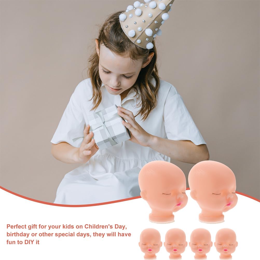 jojofuny 20Pcs Vinyl Doll Heads for Crafts Small 1.69In Keychain DIY Mini Doll Making Supplies for Hair Styling and Decorative Use