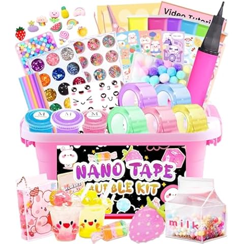 ZiZa Make Your Own Nano Tape Buuble Kit, Nano Tape Buuble Squishy Maker Kit for Kids, Nano Tape Bubbles, Toys for 4+ Year Old Girls, Kids Toys Girls 6-8, Toys for Ages 8-13 Girls Cover