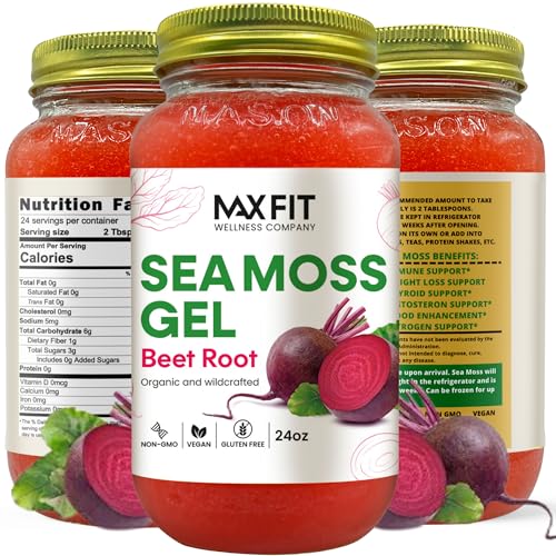 Sea Moss Gel Beet Root 24oz Wildсrafted Gold Sea Moss Gel from Saint Lucia | 92 Vitamins and Minerals | Pure Raw+Non-GMO