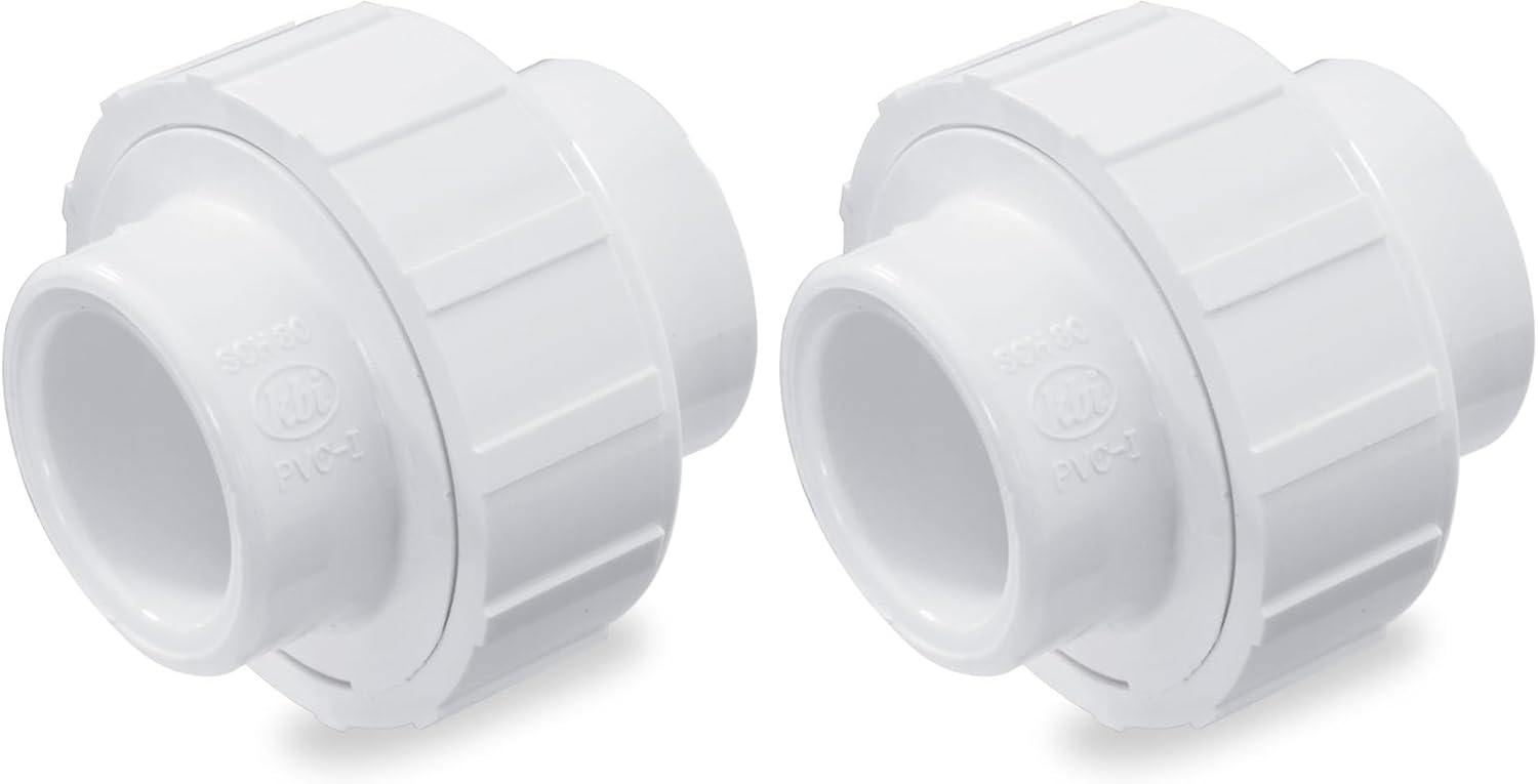 NDS WU-1000-S PVC Union, Pipe Connection, EPDM O-ring, For Schedule 40 Pipe, Slip, 1-1/4-Inch Schedule 40 S X S, White