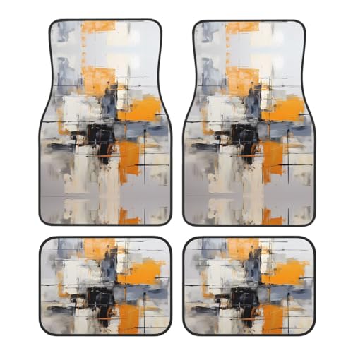 WZYCWB - Grey and Yellow Abstract Art Painting Printed car mats are Suitable for car, Truck, Van and Other Interior Decoration