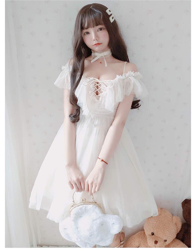 Amazon | 女性シフォンかわいいロリータレースのドレススウィート