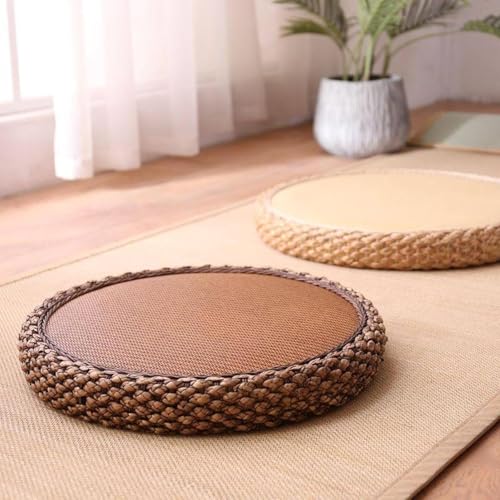 座布団 フロアクッション 大きい 厚め おしゃれ ざぶとん お尻が痛くならない 和 蒲草厚手 座りやすい ソファ 和室 座り心地いい 体圧分散 天然い草 丸型 和モダン ダイニングテーブル マット リビング 様式1 50*50*8cm (40*40*8cm