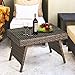 Tangkula Outdoor Folding Wicker Table, Heavy Duty Rattan Foldable Standing Coffee Side Table, for Patio Poolside Lawn Garden Balcony
