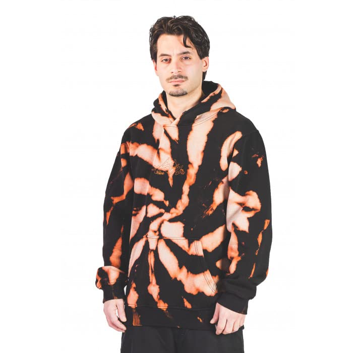 Felpa Uomo Baggy con Cappuccio - Abbigliamento Hip Hop, Stile Skater, Felpe Larghe e comode, Logo Tye-Dye