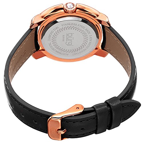 Burgi Swarovski Crystal Women's Watch - Unique Diamond Hour Markers On Mother Of Pearl Dial With Colored Swarovski Crystals On Genuine Leather Strap Watch - Bur156 #TOP3