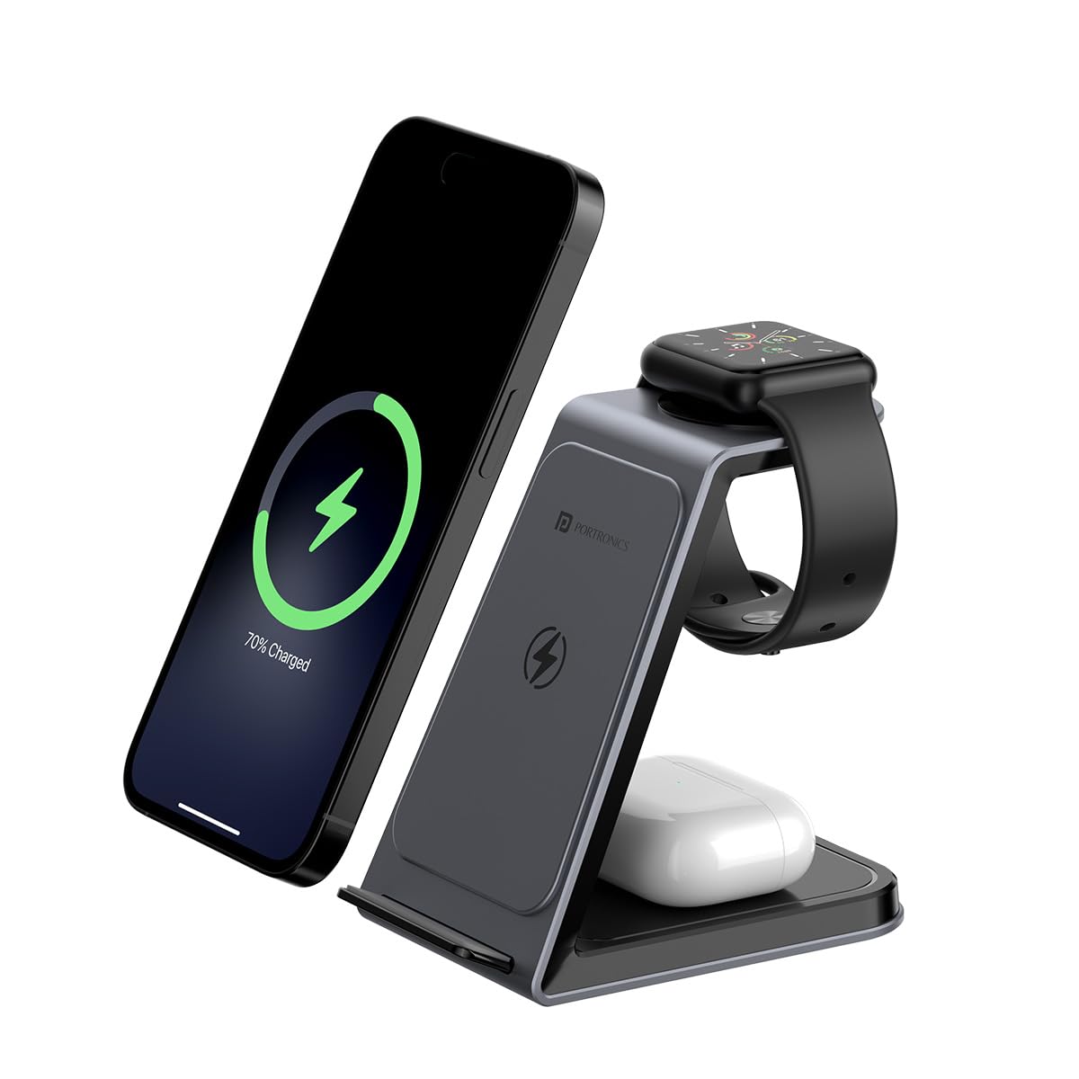 Portronics Freedom Trio 15w 3in1 Wireless Charger for iPhone 15/15 Plus/15 Pro/15 Pro Max, iPhone 14/14 Plus/14 Pro/Max, iPhone 13/12/11 Series, iWatches and AirPods etc. (B0CV3XTPD3) Amazon Price History, Amazon Price Tracker