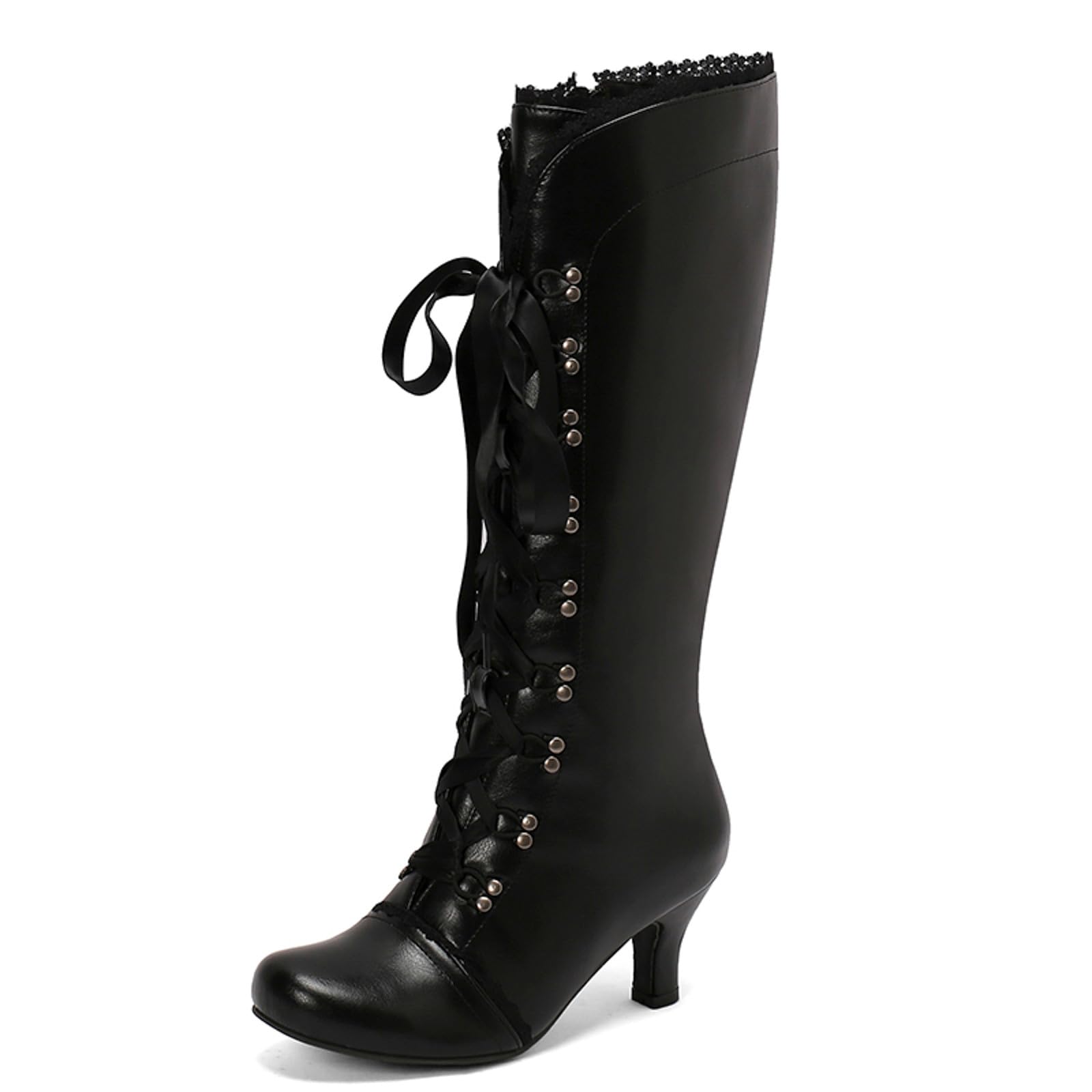 Botas de Mujer de Comercio Exterior de otoño e Invierno Estilo Vaquero, con tacón Grueso, tacón bajo y Media caña, cómodas y Modernas para Diario y Tiempo Libre_1