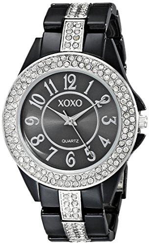 XOXO Women's XO5461 Rhinestone Accent Black Analog Bracelet Watch - //coolthings.us