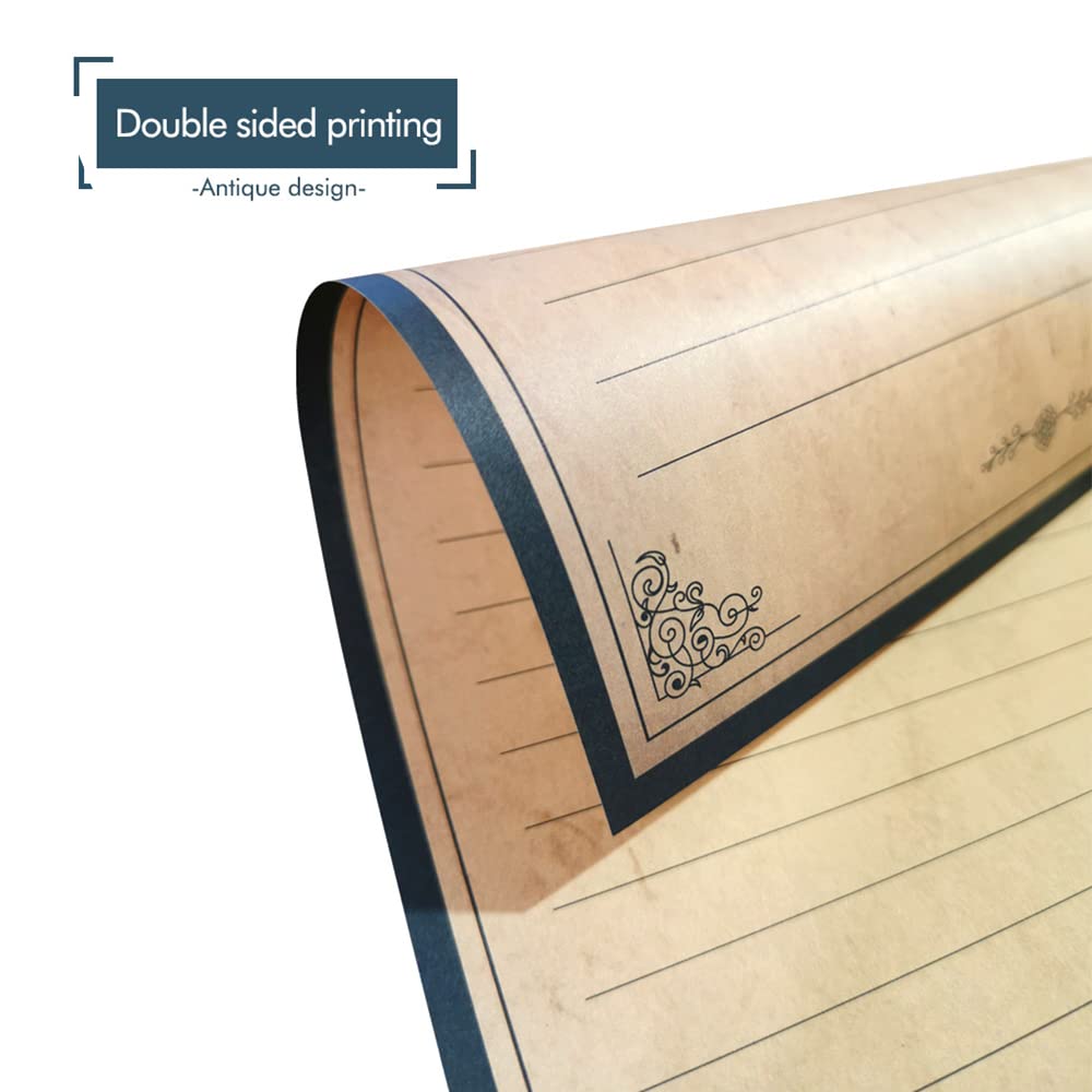 Paper Master Lined Vintage Stationary Paper, Old Fashion Stationary Paper and Envelopes Set, 48 Sheets + 24 Envelopes Letter Writing Stationery Set for All Occasion, 7.3 x 10.2 Inch - Image 4
