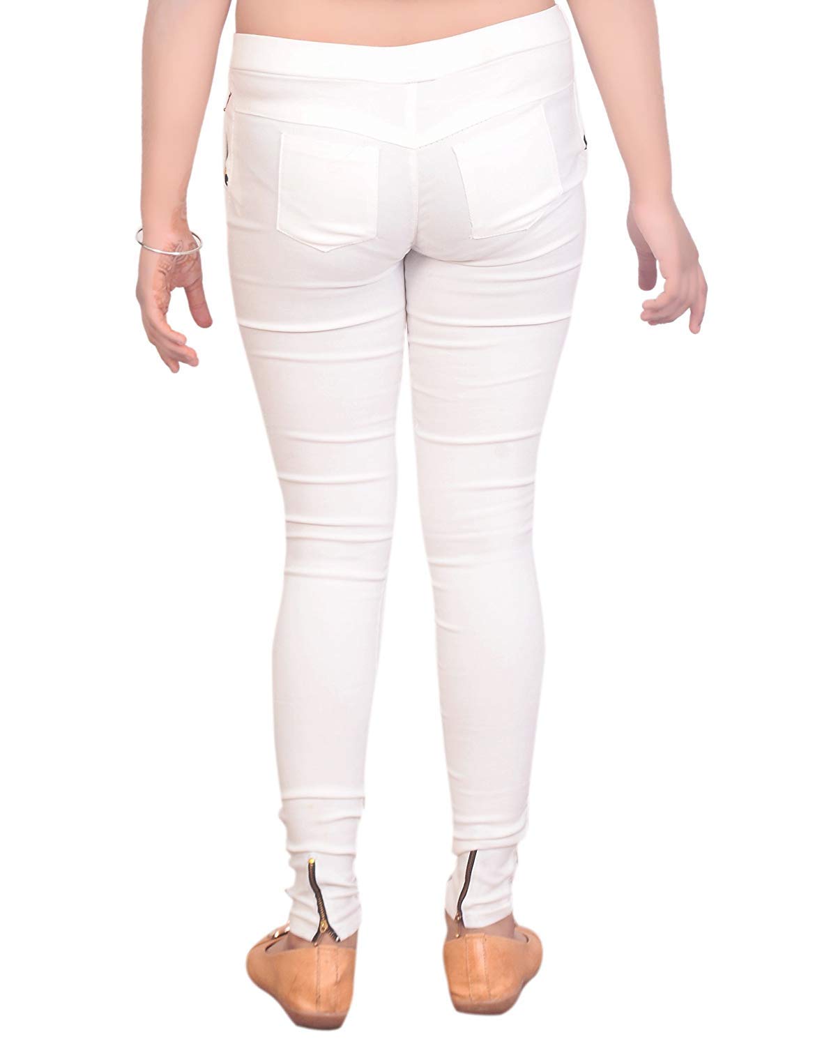 Devil Girl's White Slim Fit Cotton Jegging Size 30 2
