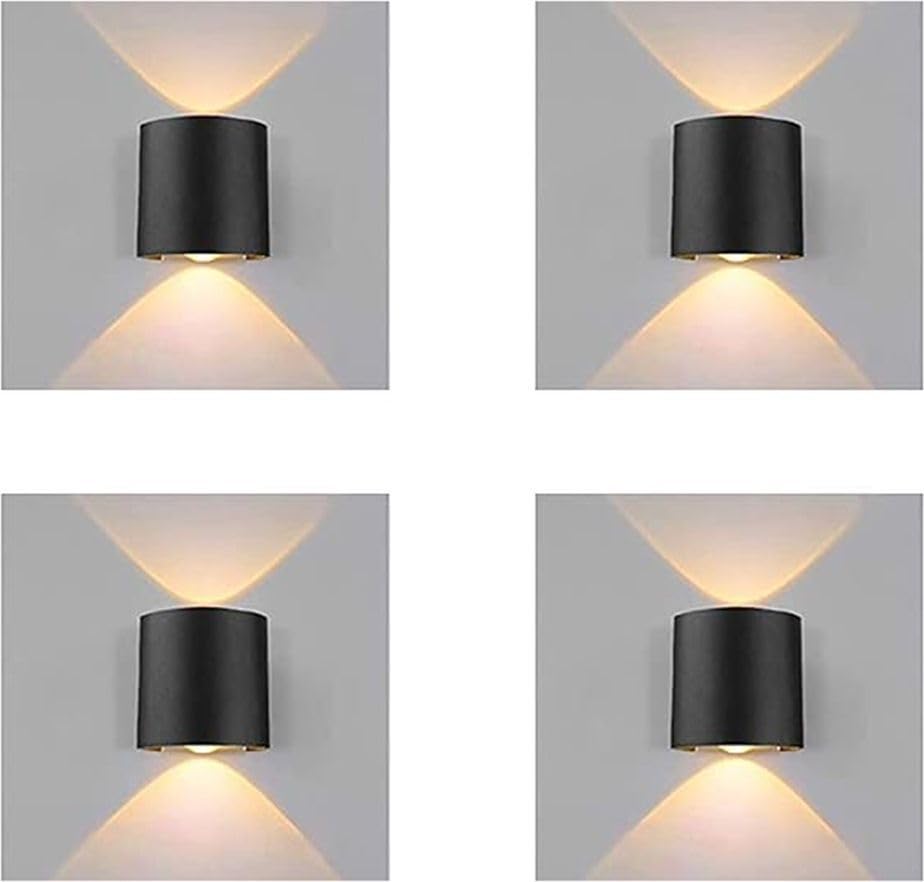 updown Light 1+1 Warm White Water Proof Post Light Outdoor Lamp (Black) Pack of-4-image-12