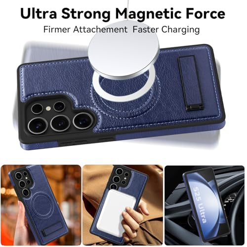 Image of Lunivop for Samsung Galaxy s25 Ultra Case PU Leather 6.9 inch Blue