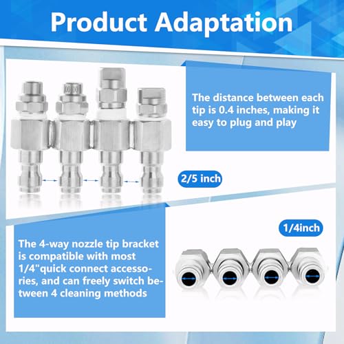 Image of 4 Way Rod Nozzle suitable for 4 GPM Rod Pressure Washer Nozzle