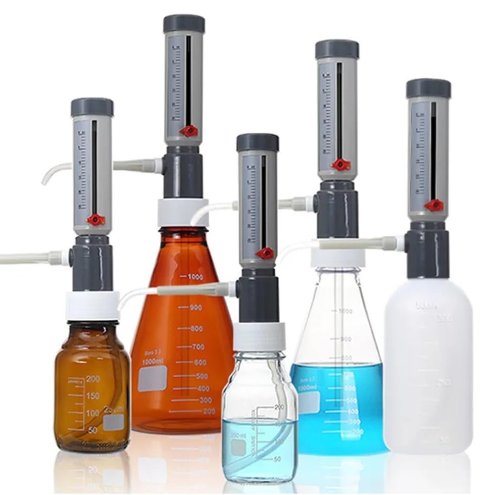 Dozownik do butelek laboratoryjnych, półautomatyczny dozownik płynu, typ tulejki, 0-25 ml, regulowany dodatek płynu, bez butelki
