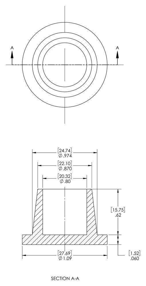 Caplugs QEZ1551AH1 Plastic NPT Plug. EZP-155, PE-LD, Cap OD .62
