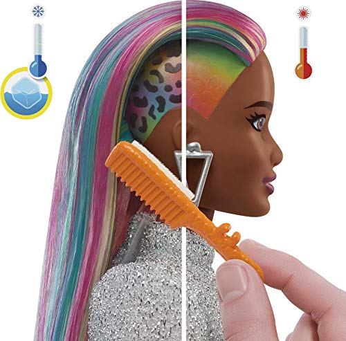 Muñeca Barbie Leopardo pelo arcoíris con accesorios miniatura 4
