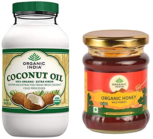Image of Organic India Virgin Coconut Oil, 500ml & Wild Forest Honey (Multi Floral) 250g