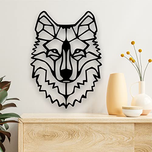 Decorazione da parete in metallo - Testa di lupo