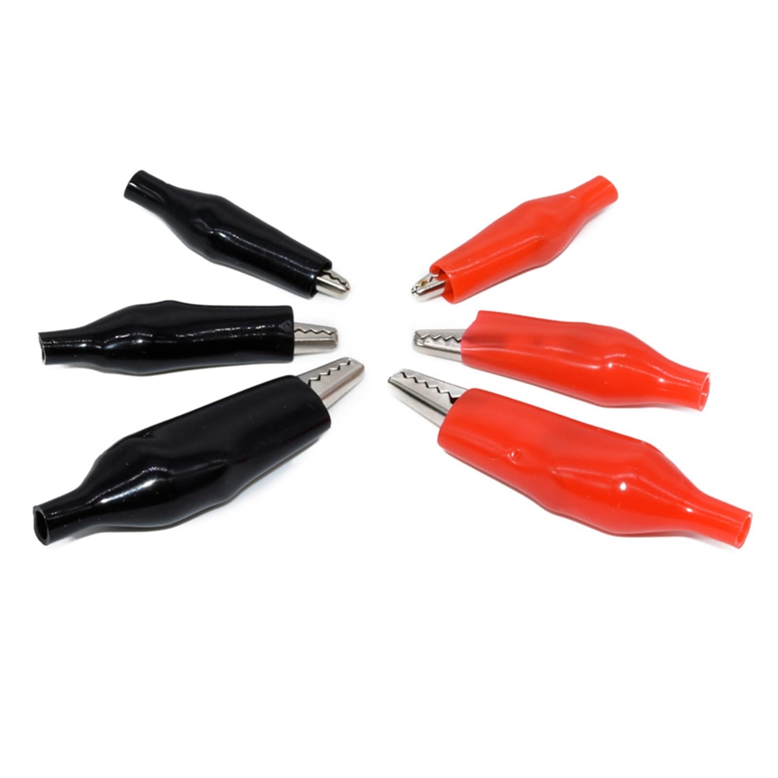 10pcs/lot 28mm/35mm/45mm Metal Alligator Clip G98 Crocodile Electrical Clamp for Testing Probe Meter Black/Red with Plastic Boot(45mm)
