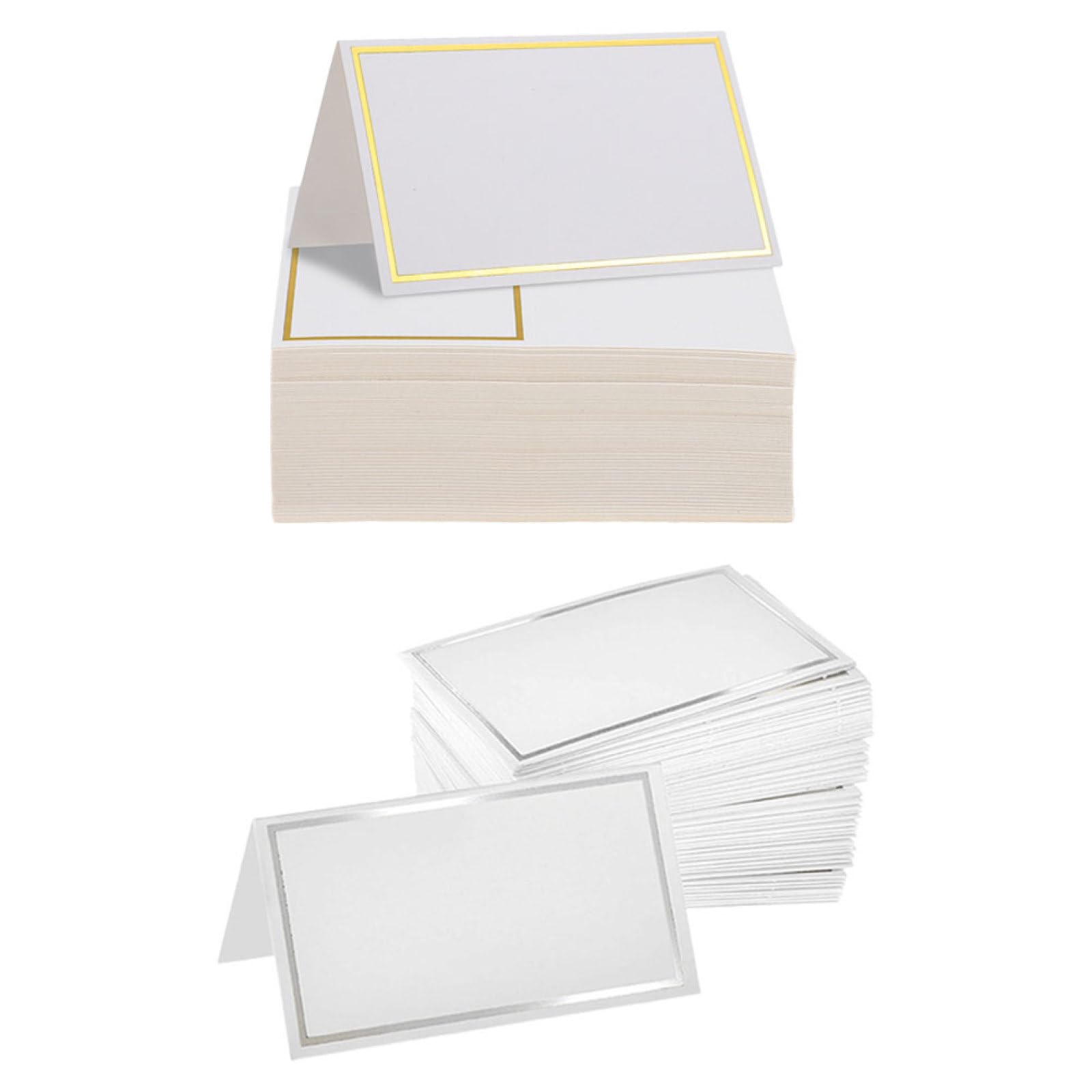 200 Tischkarten aus Papier, Rund, für Hochzeit und Restaurant | Glatte Kanten, Leicht zu Beschreiben, Bronzefarbenes Design, Strukturierte Aufsteller