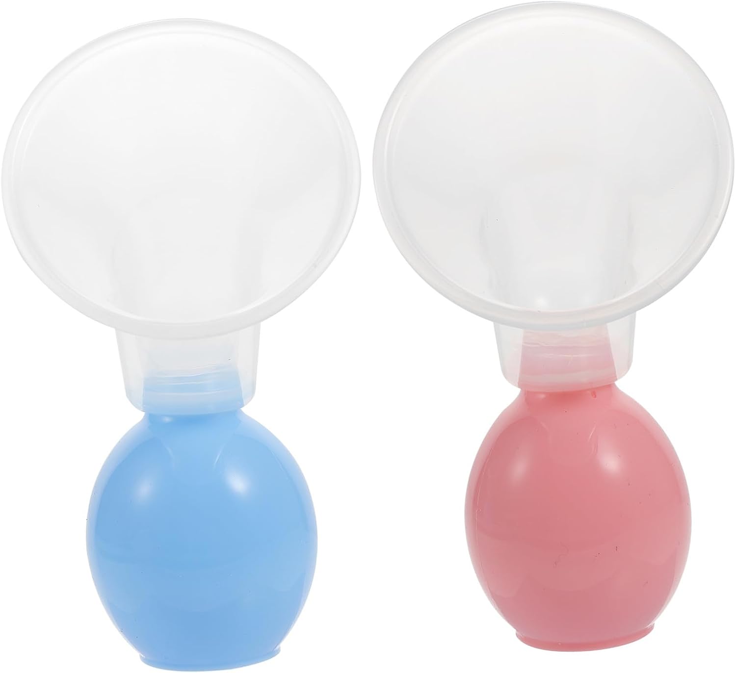 Manual Breast Pump and Breastmilk Suction Tool for Nursing Moms, Portable 2pcs Set with Pink and Blue, Handheld Milk Supply Booster for Breastfeeding and Postpartum Use