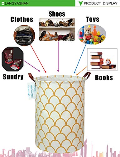 Image of Laundry Hamper Fabric Organizer Collapsible Basket Gold egg | Waterproof Storage Bin Kids Toy Clothes Baskets for Gift Children Nursery Bedroom Bathroom