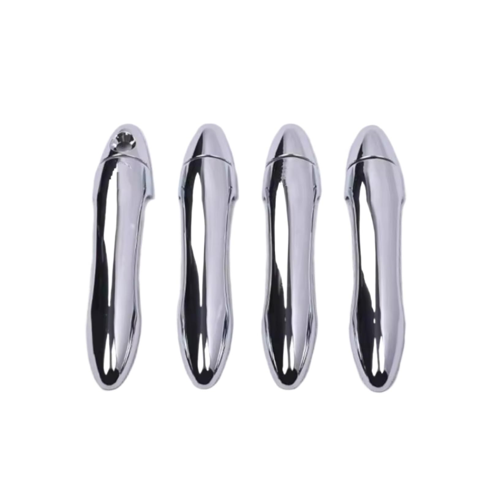 IUKMR for Kia for Optima K5 TF MK3 2011-2015 Carbon Fiber Chrome Car Door Handle Cover Trim Sticker Styling Accessories Car Outer Door Handle(Silver 0 Button)