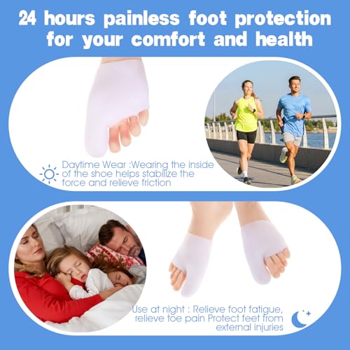 Image of Gel Big Toe Cap & Metatarsal Sleeves, 2 Pack Silicone Big Toe Protector Reusable Bunion Corrector for Women and Men to Help Relieve Bunion Pain, Prevent Corns, Calluses, Blisters, Ingrown Toenails