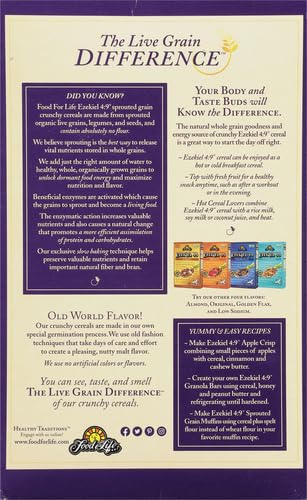 Food for Life, Ezekiel 4:9 Organic Sprouted Grain Cereal, Cinnamon Raisin, 16 oz