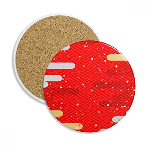 Japon coaster en céramique absorbant anti-condensation rouge - 2
