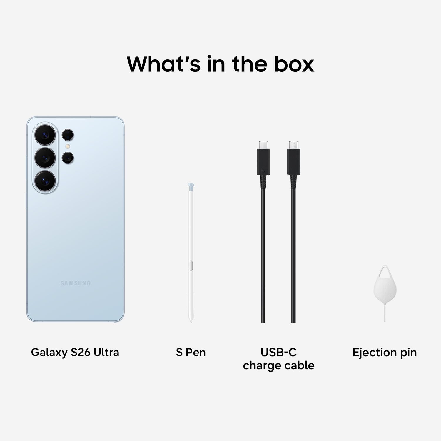 Samsung Galaxy S26 Ultra, Unlocked Android Smartphone, 512GB, Privacy Display, Galaxy AI, AI Camera, Super Fast Charging 3.0, Durable Battery, 2026, US 1 Year Warranty, Sky Blue