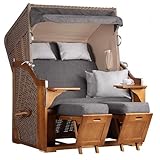 MR. DEKO® Strandkorb Schleswig Pinie Volllieger |...