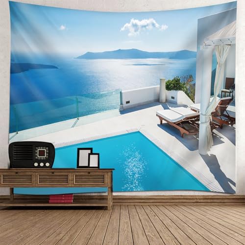 Tapisserie murale paysage de mer grand format textile chic