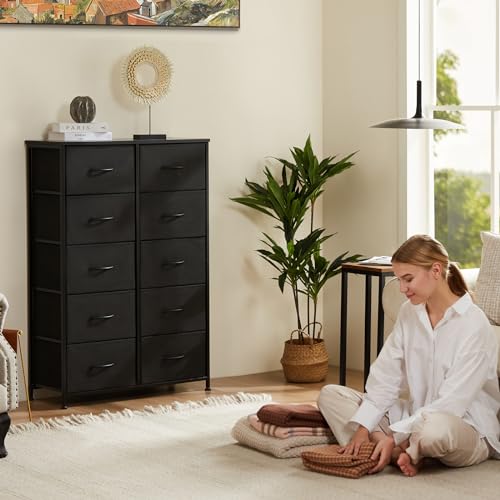 image for Sweetcrispy Dresser, Tall Dresser for Bedroom, Drawer Dresser Organize