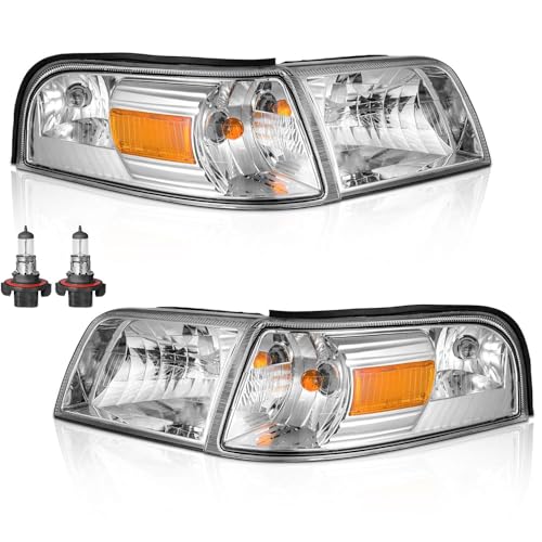 ROADEAL Headlights for 2006-2011 Mercury Grand Marquis with Bulbs