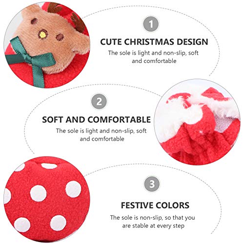 KESYOO Christmas Infant Boots Soft Sole Shoes Warm Winter Anti-Slip Shoes Red2