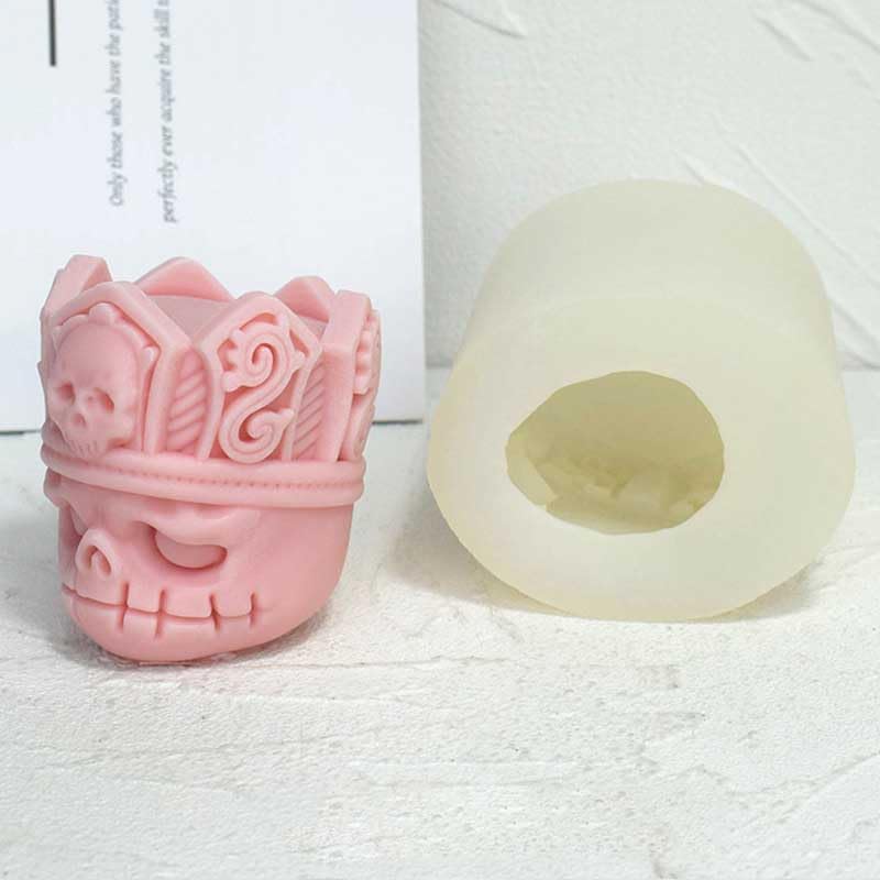 Miniatura 3 de Tone Fun Moldes de silicona con forma de calavera de corona para hacer velas, resina, velas de aromaterapia, jabón de cera hecho a mano, decoración